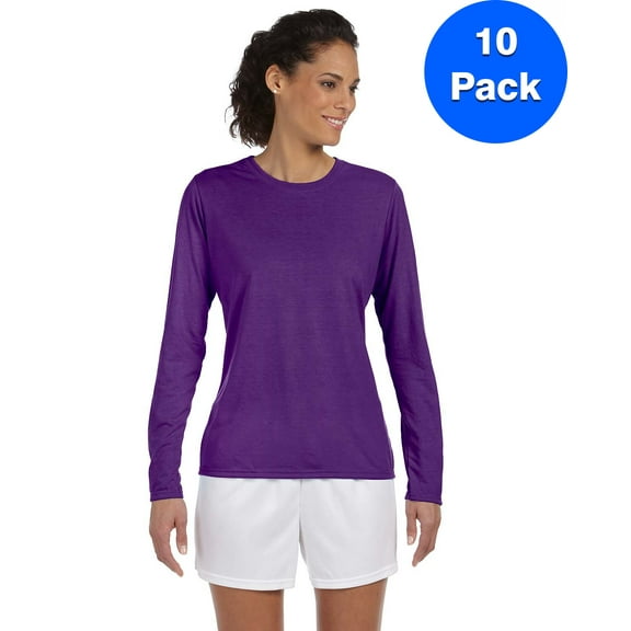 Womens Performance Long-Sleeve T-Shirt 10 Pack