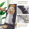 thumbnail image 5 of Yayeee 4 Pack Dining Chair Covers Stretch Parson Chairs Slipcovers Seat Protector, Yellow Halloween Dog, 5 of 6