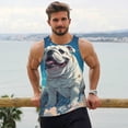 thumbnail image 6 of Lsque Starry Sky Cloud Bulldog Pattern Mens Tank Tops Muscle Athletic Quick Dry Sleeveless Workout Fitness T Shirts Beach Tank Top, Loose-fit Sleeveless Shirt for Men-X-Large, 6 of 7