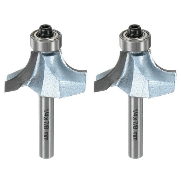 Uxcell 2packs Roundover Router Bit 1/4 Shank 7/16" Radius Tungsten Steel Tip Light Blue