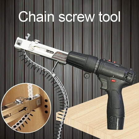 

Grofry Automatic Chain Nail Adapter Screw Dispenser for Electric Drill Woodworking Tool