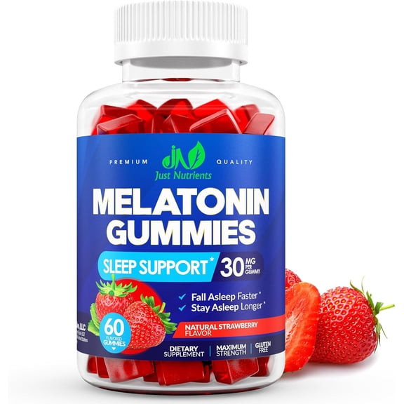 Melatonin 30mg Gummies (60 Servings) - Gluten-Free, Non-GMO, 100% Vegetarian - 60 Gummies