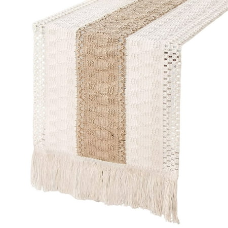 

Qianha Mall Baby Shower Table Runner Table Runner with Tassels Boho Style Hollow Design Rustic Farmhouse Decor for Weddings Parties More Table Runner for Weddings