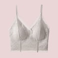thumbnail image 2 of Hduncf Lace Bralettes for Women V Neck Spaghetti Strap Bra Unpadded Tops Trendy Cami Crop Top Going Out Lingerie Gray M, 2 of 6