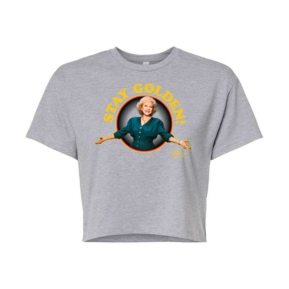 Golden Girls - Party Nap Stay Golden - Juniors Cropped Cotton Blend T-Shirt