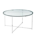 thumbnail image 1 of Pemberly Row 36 Coffee Table with X-Base in Glass and Chrome, 1 of 5