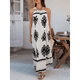 thumbnail image 5 of Vestido de Verano para Mujer 2025, Estampado Floral, Tirantes Finos, Holgado, Estilo Bohemio, para Playa y Vacaciones Albaricoque XL, 5 of 9