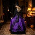 thumbnail image 5 of Witch Dress For Women Long Sleeve V Neck Slim Fit Halloween Dresses Medieval Renaissance Gothic Vampire Costumes, 5 of 5