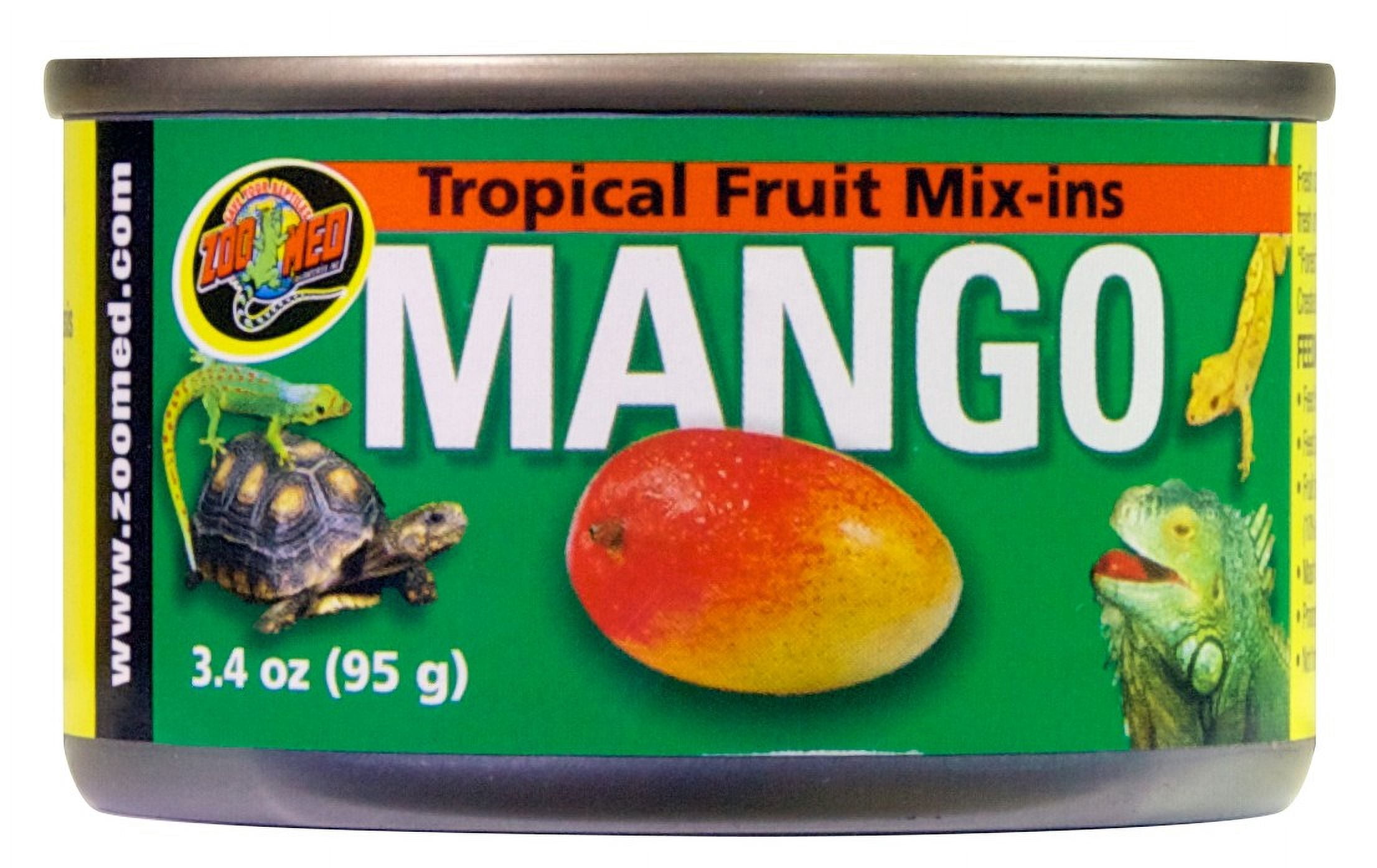 Zoo Med Tropical Fruit Mix-Ins Reptile Food Mango [Reptile Tortoise Food, Reptile Iguana Food, Reptile Supplies] 24 oz (6 x 4 oz)