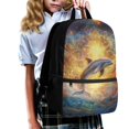 thumbnail image 3 of Uourmeti Dolphin Splash Art Rich Texture Backpack for Work Travel, Fade Resistant Large Capacity Polyester Backpack Student Bookbag, 3 of 6