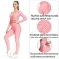 thumbnail image 5 of VASLANDA Women's High Waist Honeycomb Textured Yoga Pants with Pockets Tummy Control Ruched Butt Lifting Stretchy Workout Push Up Leggings Booty Scrunch Tights, 5 of 6