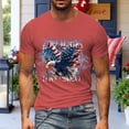 thumbnail image 4 of adaychics Mens Patriotic T Shirts 250 Years Eagle Short Sleeve Crewneck Casual Summer Flag Graphic Tees for Travel, 4 of 8