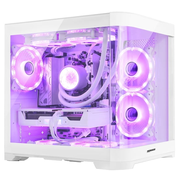 Hoengager Poseidon Gaming PC AMD Ryzen 7 9700X 8Core 3.8 GHz, RTX 5060 8GB 32GB DDR5 RAM, 1TB PCIe 2TB SATA SSD, AIO RGB Luqid Cooler, Windows 11