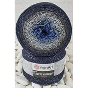 YarnArt Flowers Moonlight Glitter Cotton Yarn, Soft, Rainbow Crochet, Metallic Lurex handknit Shiny, Silvery Cake, Multicolor Cotton, 1 Skein Weight 9.17oz Lenght 393.7 inches, 1 Fine Yarn (3275)