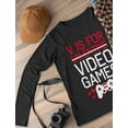 thumbnail image 3 of Tstars Boys Unisex Valentine's Day Shirts for Kids Love V Is for Video Games Funny Humor Gamer Gift Idea for Boy Youth Kids Long Sleeve T Shirt, 3 of 6