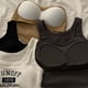 thumbnail image 4 of ITOOLIN Mujeres Carta Impresa Tank Tops Con Almohadilla De Sujetador Casual Crop Camisola Irregular Verano Para Deportes, 4 of 4