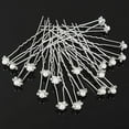thumbnail image 5 of Grofry Hair Stick 20Packs Wedding Bridal Faux Pearl Rhinestone Flower Pins Clips Silver, 5 of 5