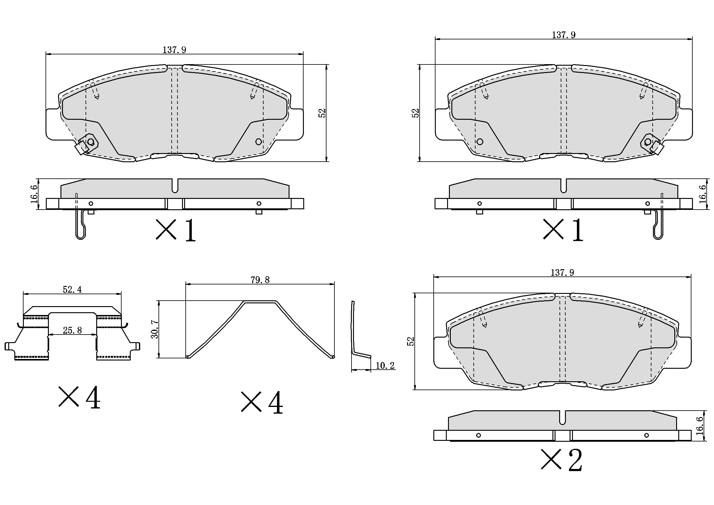 UltraHC 700 Brake Pad Set, Front HC7.1578.0.C, Honda Civic 2015-2012