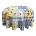 thumbnail image 4 of Pioneer Flower Floral Print Pattern Round Tablecloth 60"x60",Wrinkle Wipeable Table Cloth for Kitchen Dining Room Picnic Patio Party, 4 of 6