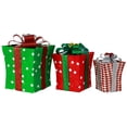 thumbnail image 5 of Northlight Lighted Gift Wrapped Presents Outdoor Yard Christmas Decoration - 13" - Set of 3, 5 of 6