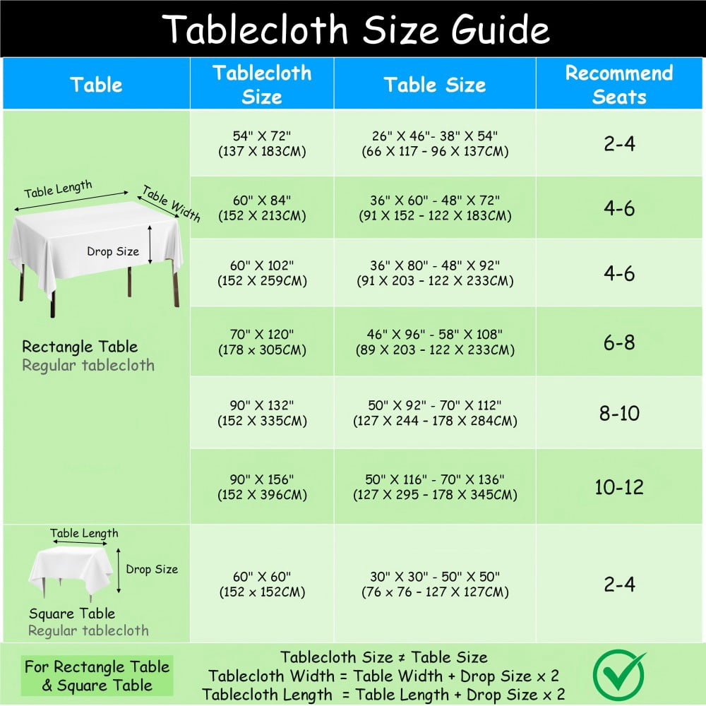 Urby 1pcs White Rectangle Tablecloth Linen for Kitchen, Dining and Party