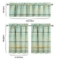 thumbnail image 6 of Vintage Teal Wood Grain Kitchen Curtain Valance 3 Piece Set for Kitchen Curtains and Valance Set Short Curtain Sink Window Decor 36 Inch Small Window Treatment Tier 27.5x36 Length, 6 of 6