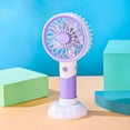 thumbnail image 3 of Taotanxi Mini Portable Fan Powerful Handheld Fan Rechargeable,3 Speeds Personal Small Hand Fan for Travel Makeup Eyelash Fan for Stylish Kids Girls Women USB Cute Design Purple, 3 of 6