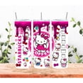 thumbnail image 2 of Personalice el diseño lindo kawaii hello cat anime dibujos animados personalizado impreso en 3d Vasos delgados aislados de 20 oz con pajita, 2 of 4