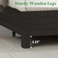 thumbnail image 3 of Merluxy Wood Queen Bed Frame with 47" Headboard, Rustic Platform Bed with LED Lights, Black, 3 of 9