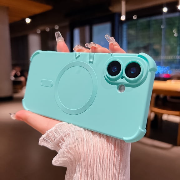 Mantto for iPhone 17, Liquid Silicone Rubber Solid Color Shockproof Compatible with MagSafe Back Cover Skin Friendly Feeling Camera Lens Protection Case For iPhone 17,Blue