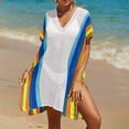 thumbnail image 4 of LYXSSBYX Plus Size Swimwear Cover up Women's Fashion Round Neck Long Sleeve Loose Hollowed out Beach Swimsuit Blouse, 4 of 4