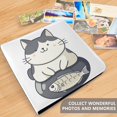 thumbnail image 4 of FORMRS 3 Ring Photo Album 4"x6" Self Adhesive Large Capacity PU Leather Cover, Black Cute Cat, 4 of 8