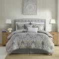thumbnail image 2 of Harbor House Hallie 6-Piece Cotton Sateen Printed Comforter Set in Gray, 2 of 6