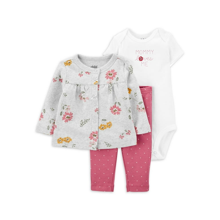 Carter s Child of Mine Baby Girl Bodysuits Pants Bibs