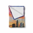 thumbnail image 2 of San Diego Soft Flannel Fleece Throw Blanket, California USA Downtown Skyline at Sunset Twilight Modern Apartment Buildings, Cozy Plush for Indoor and Outdoor Use, 50" x 70", Multicolor, by Ambesonne, 2 of 6