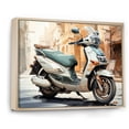 thumbnail image 2 of Designart "City Explorer Beige Scooter wall art" Transportation Floater Framed Canvas Art Print, 2 of 7