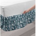 thumbnail image 2 of Flower Bed Skirt, Botanical Arrangement in Hand Drawn Style Spring Themed Nostalgic Nature, Elastic Bedskirt Dust Ruffle Wrap Around for Bedding Decor, 4 Sizes, Slate Blue and White, by Ambesonne, 2 of 2