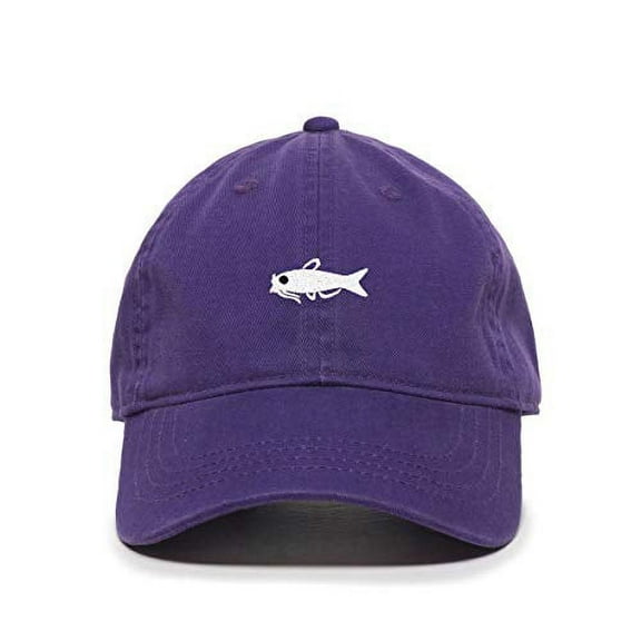 Tech Design Catfish Baseball Cap Embroidered Cotton Adjustable Dad Hat Purple