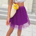 thumbnail image 5 of Gibobby faldas para mujer elegante tutú corto para , minifalda corta en capas para fiesta de graduación(Morado, S), 5 of 5