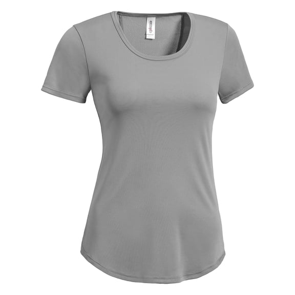 Expert Brand USA-Made Women's DriMaxâ„¢ Cinch Back Athletic T-Shirt, Steel, S