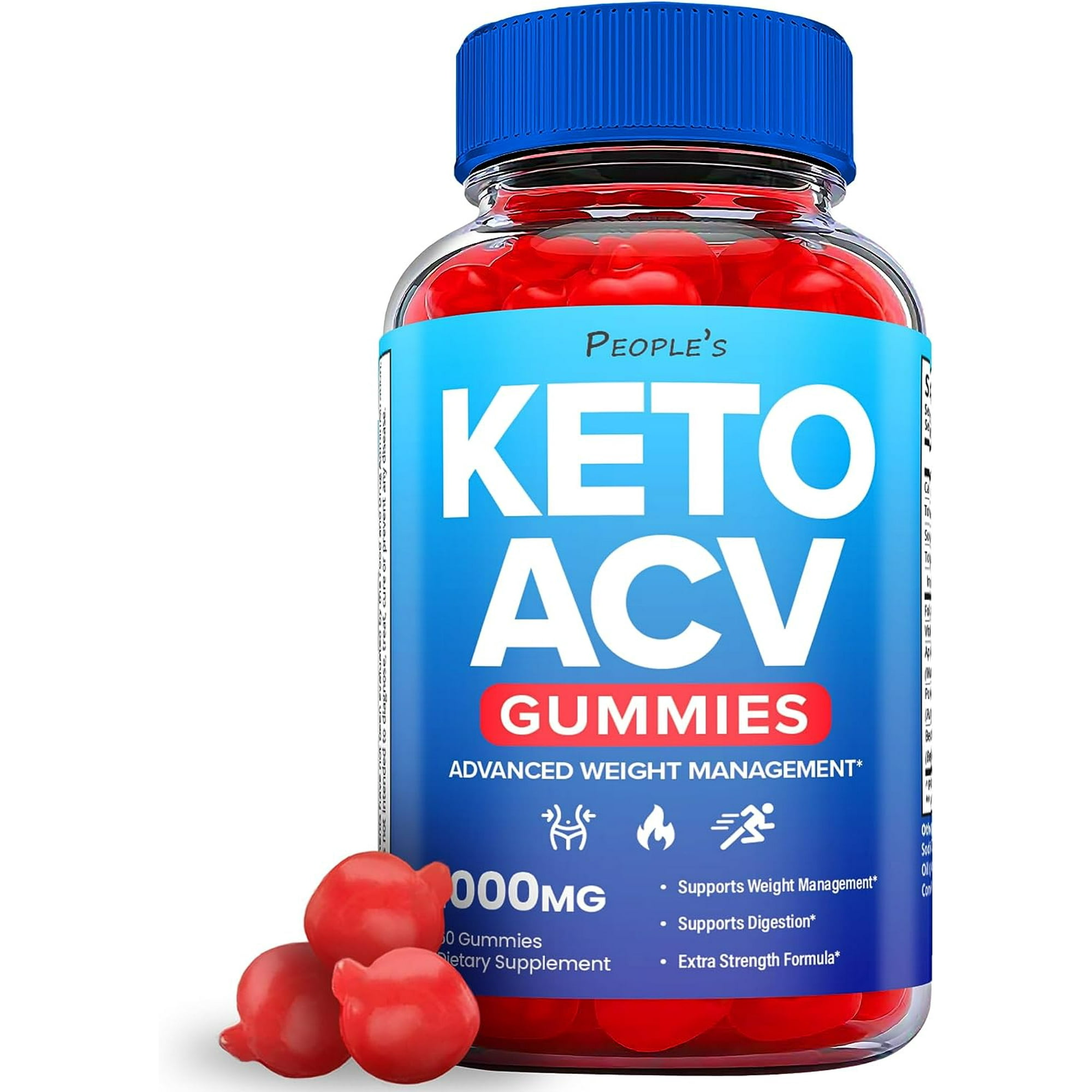(1 Pack) People's Keto ACV Gummies - Apple Cider Vinegar Supplement for Weight Loss - Energy & Focus Boosting Dietary Supplements for Weight Management & Metabolism - Fat Burn - 60 Gummies