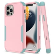 Apple iPhone 13 Pro Case , for iPhone Series Rugged Rubber Durable 3 in 1 Cover , Phone Case for Girl Men Women Cute (Pink+Teal)