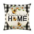 thumbnail image 3 of Spring Yellow Bumble Bee Happy Gnome Decorative Throw Pillow Cover 18x18inch Set of 4, Summer Black Buffalo Plaid Honey Themed Home Decoration, Farmhouse Cushion Case Patio Porch Outdoor Decors, 3 of 5