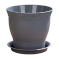 thumbnail image 2 of Hyknon 4.7 Inch Planter Pot with Saucer, Modern Indoor Plastic Plant Pot for Herbs and Flowers, Lightweight Flower Pot Container for Home Office Desk Window Sill Decor, 2 of 6