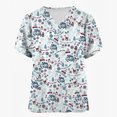 thumbnail image 1 of Uniforme de enfermera con estampado de alce de dibujos animados para mujer, monos de bolsillo de manga corta, uniformes médicos, ropa de enfermería, navidad, 1 of 4