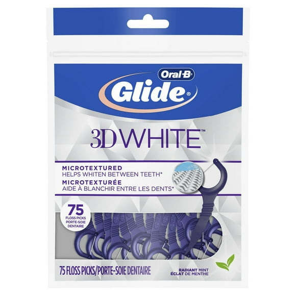Oral-B Glide 3D White Whitening Radiant Mint Flavor Floss Picks, 75 ct