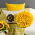 thumbnail image 4 of JWH Small Round 3D Decorative Flower Throw Pillows Round Velvet Cushions 14inch Yellow for Room Sofa Bedding Decor, 4 of 11