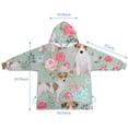 thumbnail image 7 of Jack Russell Terrier Dog and Flower Blanket Hoodies for Kids 6-13YR Oversize Wearable Blanket Hoodies for Boys Girls Teens, 7 of 7