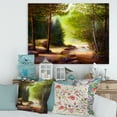 thumbnail image 2 of Designart ' Sunrise Glow Through The Spring Trees ' Lake House Canvas Wall Art Print, 2 of 4