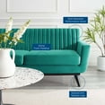 thumbnail image 7 of Modway Engage Channel Tufted Performance Velvet Loveseat in Teal, 7 of 7